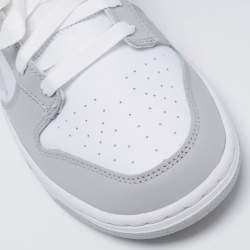 Nike White/Grey Leather Dunk Grey Fog Low Top Sneakers Size 42