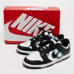 Nike Black/White Leather Dunk Retro Low Top Sneakers Size 41