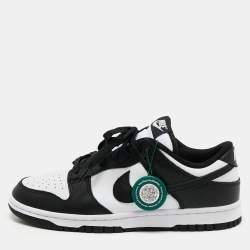 Nike Black/White Leather Dunk Retro Low Top Sneakers Size 41