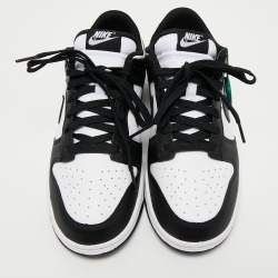 Nike Black/White Leather Dunk Retro Low Top Sneakers Size 41