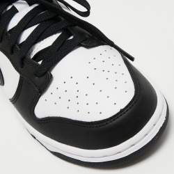 Nike Black/White Leather Dunk Retro Low Top Sneakers Size 41