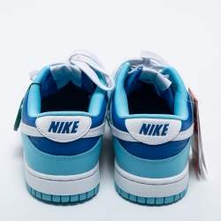 Pre Owned Nike Tricolor Leather Dunk Low Argon Low Top Sneakers Size 42