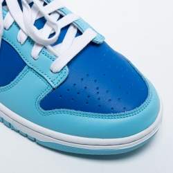 Pre Owned Nike Tricolor Leather Dunk Low Argon Low Top Sneakers Size 42