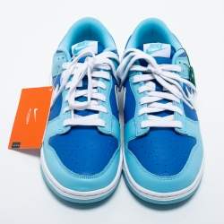 Pre Owned Nike Tricolor Leather Dunk Low Argon Low Top Sneakers Size 42