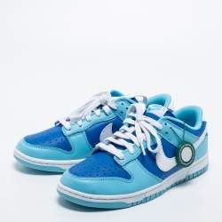 Pre Owned Nike Tricolor Leather Dunk Low Argon Low Top Sneakers Size 42