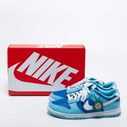 Pre Owned Nike Tricolor Leather Dunk Low Argon Low Top Sneakers Size 42