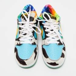 Nike x  Ben & Jerry's Multicolor Pony Hair And Leather SB Dunk "Chunky Dunky" Low Top Sneakers Size 47.5
