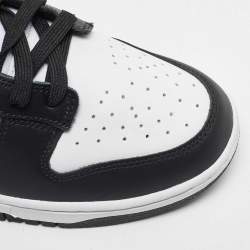Nike White/Black Leather Dunk Low Sneakers Size 46