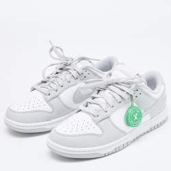 Nike Grey/White Leather Dunk Retro Grey Fog Low Top Sneakers Size 41