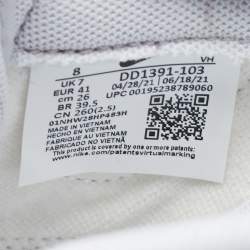 Nike Grey/White Leather Dunk Retro Grey Fog Low Top Sneakers Size 41