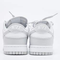 Nike Grey/White Leather Dunk Retro Grey Fog Low Top Sneakers Size 41