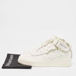 Nike Air Force  White Leather Air Force1 Mid Comme Sneakers Size 42.5