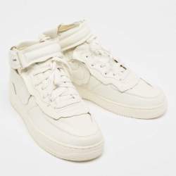 Nike Air Force  White Leather Air Force1 Mid Comme Sneakers Size 42.5