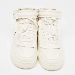 Nike Air Force  White Leather Air Force1 Mid Comme Sneakers Size 42.5