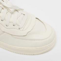 Nike Air Force  White Leather Air Force1 Mid Comme Sneakers Size 42.5