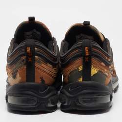 Nike Brown/Black Leather and Canvas Air Max 97 Country Camo Sneakers Size 45