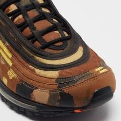 Nike Brown/Black Leather and Canvas Air Max 97 Country Camo Sneakers Size 45