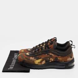 Nike Brown/Black Leather and Canvas Air Max 97 Country Camo Sneakers Size 45