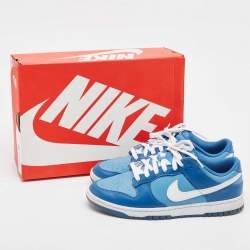 Nike Blue/White Leather Dunk Low 'University Blue Sneakers Size 43