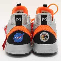 Nike PG 3 x NASA Orange Knit Fabric Low Top Sneakers Size 42