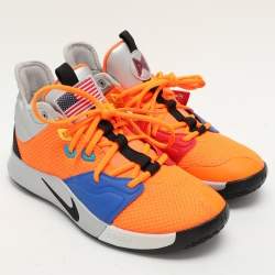 Nike PG 3 x NASA Orange Knit Fabric Low Top Sneakers Size 42