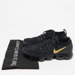 Nike Black Knit Fabric Vapormax Lace Up Sneakers Size 40