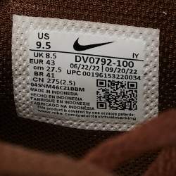 Nike Brown/Beige Leather Air Force 1 Mid '07 Brown Plaid Sneakers Size 43