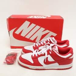 Nike University Red/White Leather SP St. John's Dunk Low Sneakers Size 42