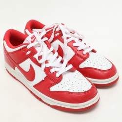 Nike University Red/White Leather SP St. John's Dunk Low Sneakers Size 42