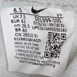Nike White/ Vast Grey Leather Dunk Retro High Sneakers Size 42