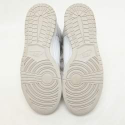 Nike White/ Vast Grey Leather Dunk Retro High Sneakers Size 42