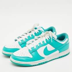 Nike Green/White Leather Dunk Low 'University Blue Sneakers Size 45.5