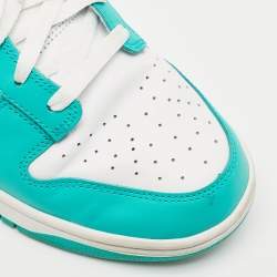 Nike Green/White Leather Dunk Low 'University Blue Sneakers Size 45.5