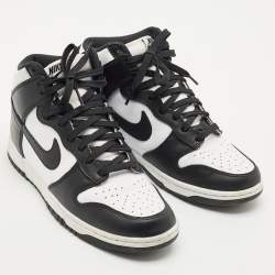 Nike Black/White Leather Dunk High Panda Sneakers Size 41