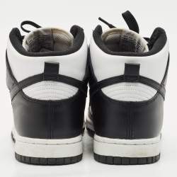 Nike Black/White Leather Dunk High Panda Sneakers Size 41