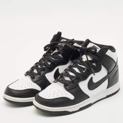 Nike Black/White Leather Dunk High Panda Sneakers Size 41
