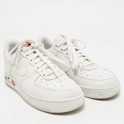 Nike White Leather Dunk Low Lace Up Sneakers Size 40