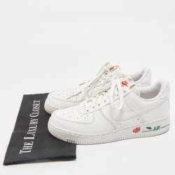 Nike White Leather Dunk Low Lace Up Sneakers Size 40