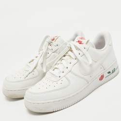 Nike White Leather Dunk Low Lace Up Sneakers Size 40