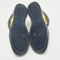 Nike Navy Blue/Yellow Leather Dunk High Michigan Sneakers Size 46