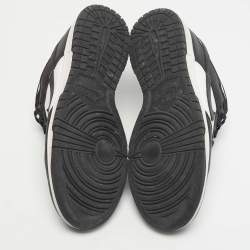 Pre Owned Nike Black/White Leather Dunk Low Retro Panda Sneakers Size 43