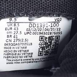 Pre Owned Nike Black/White Leather Dunk Low Retro Panda Sneakers Size 43