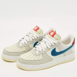 Pre Owned Nike Multicolor Leather and Suede Air Force 1 Low SP Undefeated 5 On It Dunk vs. AF1 Sneakers Size 42