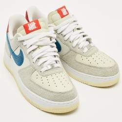 Pre Owned Nike Multicolor Leather and Suede Air Force 1 Low SP Undefeated 5 On It Dunk vs. AF1 Sneakers Size 42
