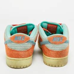 Pre Owned Nike Multicolor Suede SB Dunk Noise Aqua Low Top Sneakers Size 42.5