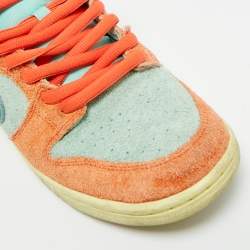 Pre Owned Nike Multicolor Suede SB Dunk Noise Aqua Low Top Sneakers Size 42.5