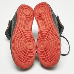 Pre Owned Nike Grey/Black Durabuck Leather Air Force 1 Mid Hot Lava Sneakers Size 42.5