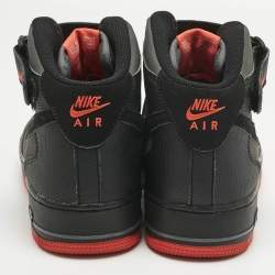 Pre Owned Nike Grey/Black Durabuck Leather Air Force 1 Mid Hot Lava Sneakers Size 42.5