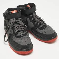 Pre Owned Nike Grey/Black Durabuck Leather Air Force 1 Mid Hot Lava Sneakers Size 42.5