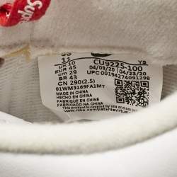 مملوكة مسبقًا Nike x Supreme White Leather Air Force 1 Low Sneakers Size 45